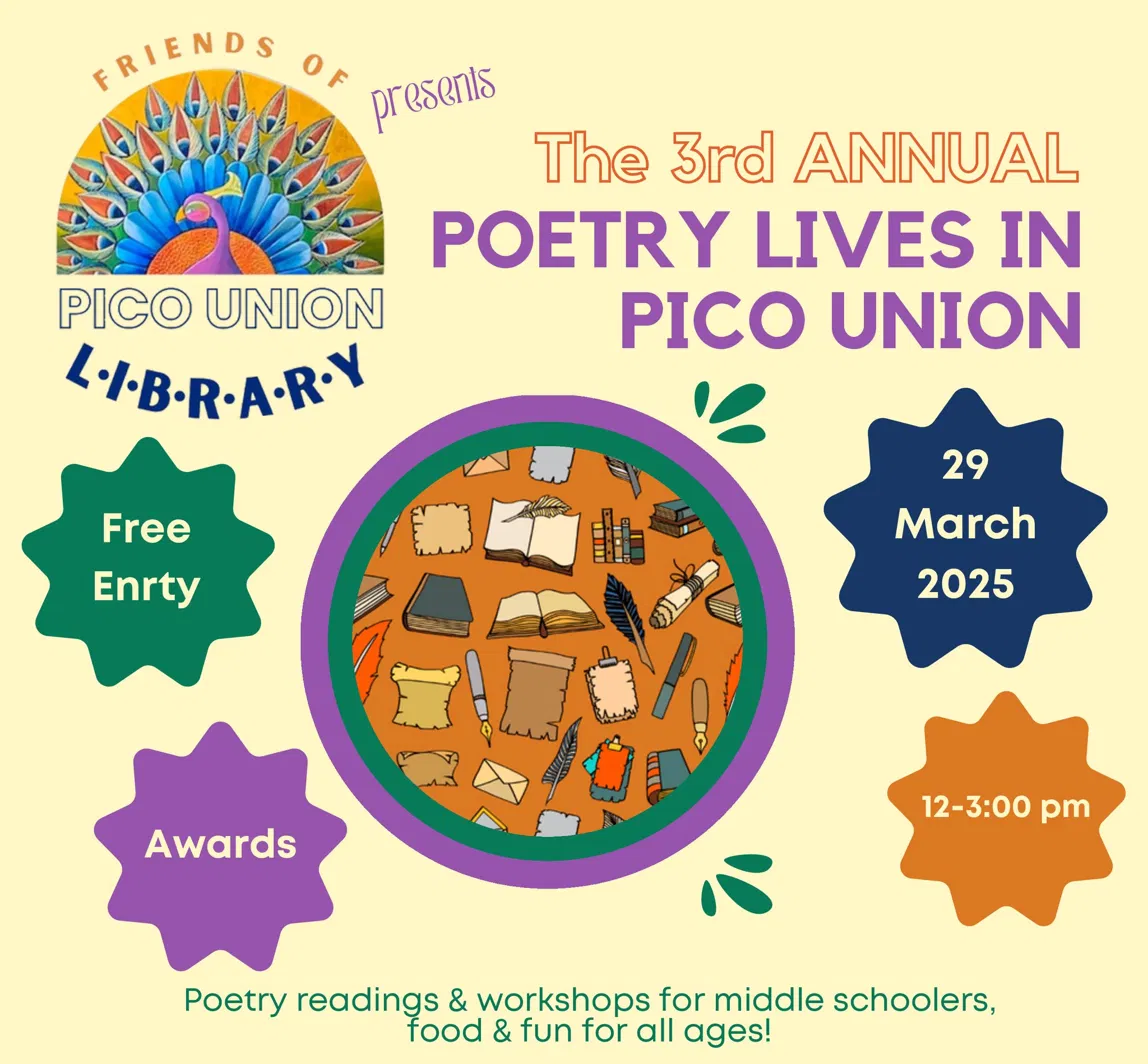 Poster for the 3rd Annual Poetry Lives in Pico Union event